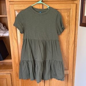 Women’s Olive Tiered Cotton Dress - Unbranded